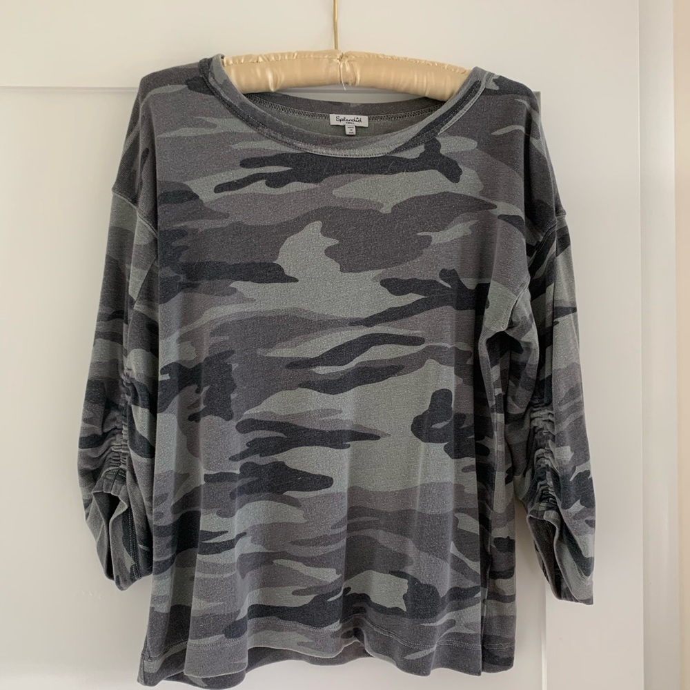 Splendid Long Sleeve Camo Top